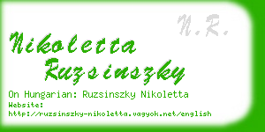 nikoletta ruzsinszky business card